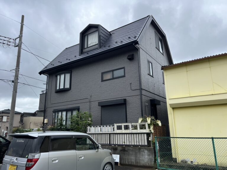 久喜市で戸建ての外壁塗装を行いました｜落ち着いたグレーで外観をきれいにリフレッシュ